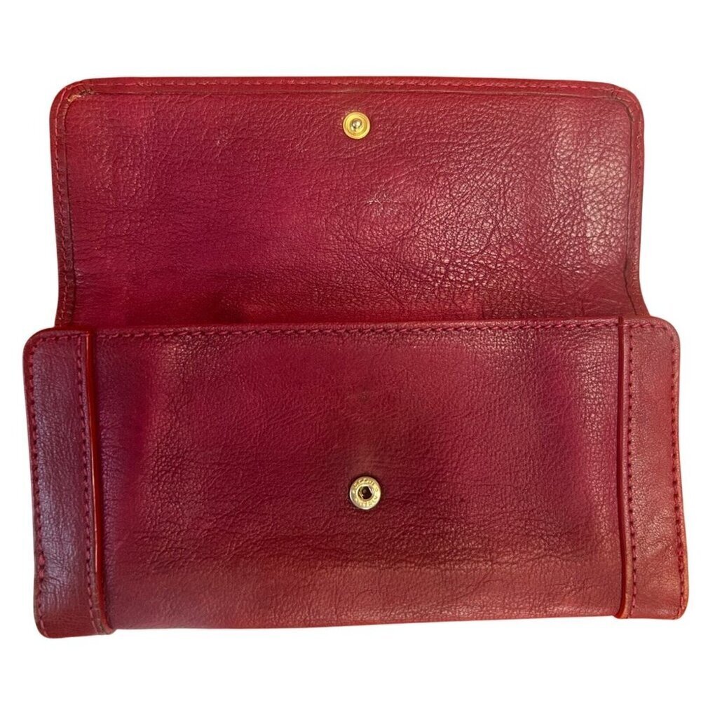 Chloé Burgundy Leather Snap Closure Wallet - Picture 3 of 16
